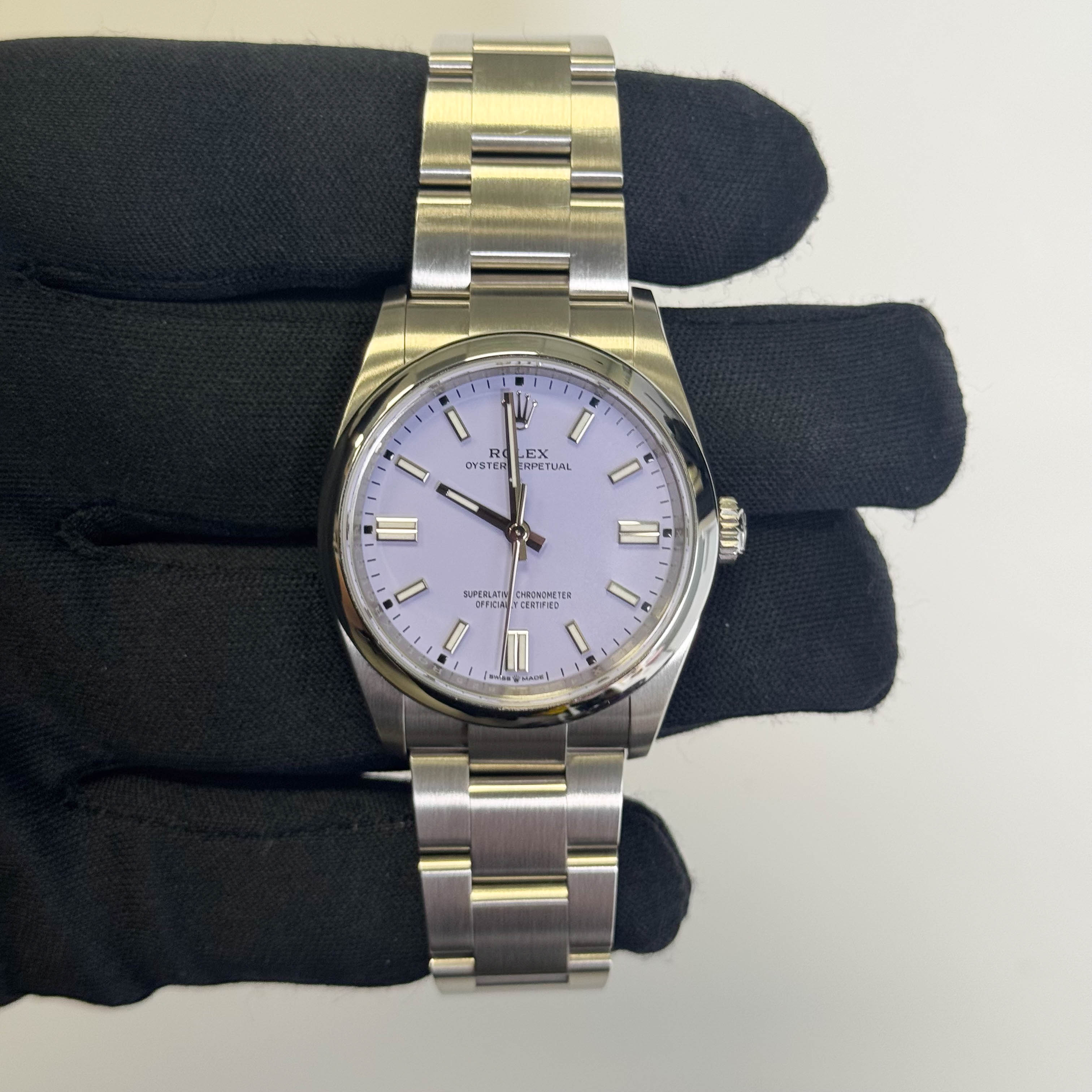 Rolex Oyster Perpetual 36mm Lavender Dial Watch Ref# 126000