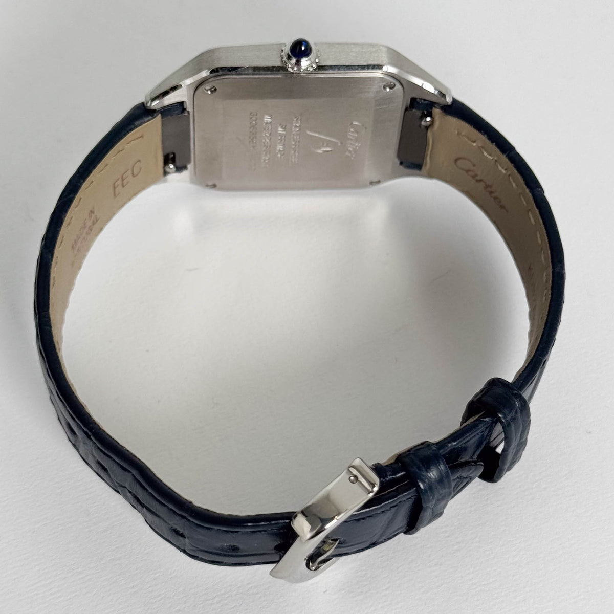 Cartier Santos Dumont Small 27mm Silver Roman Dial Watch Ref# WSSA0023