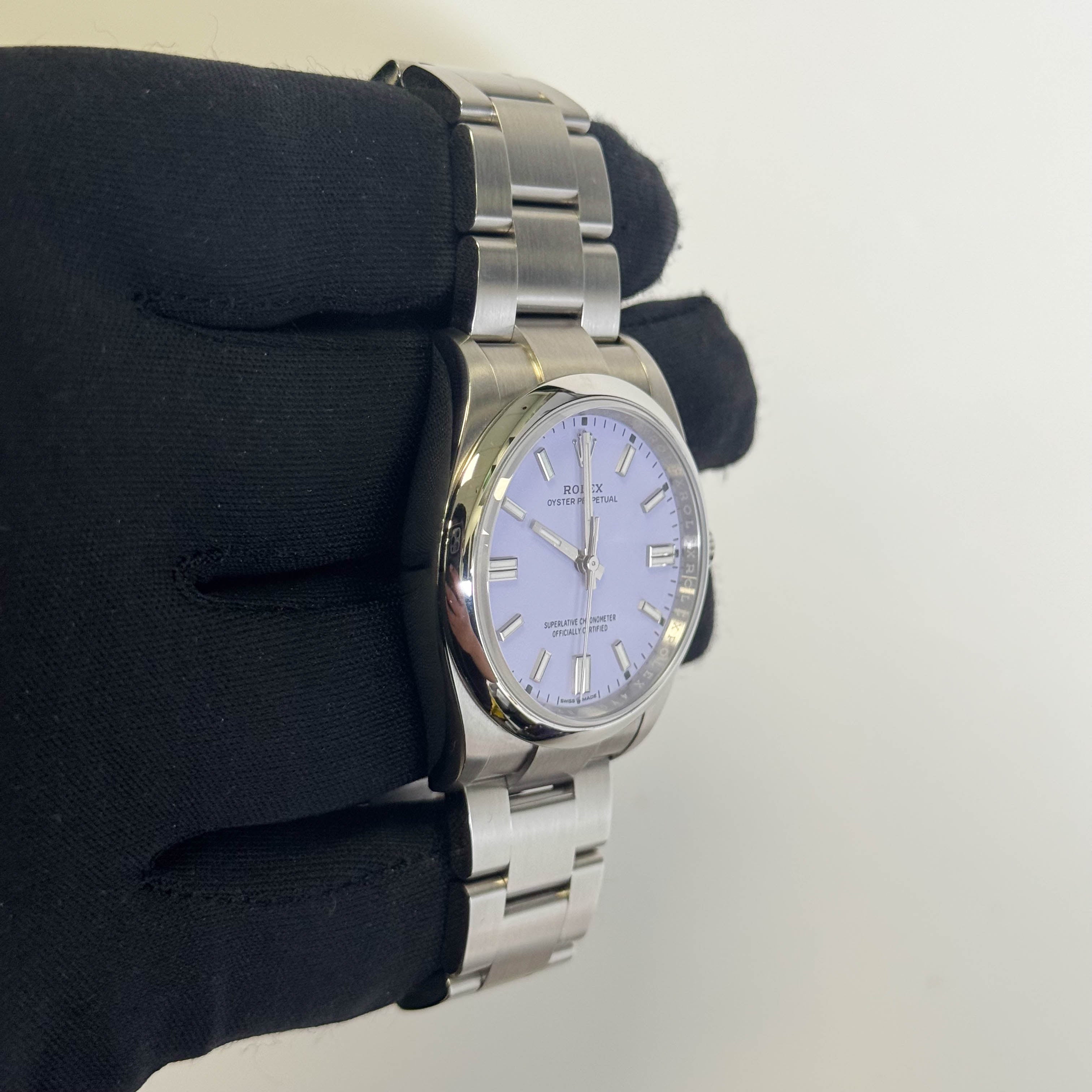 Rolex Oyster Perpetual 36mm Lavender Dial Watch Ref# 126000