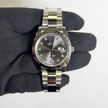 Rolex Datejust 41mm Rhodium Dial Watch Ref# 126334