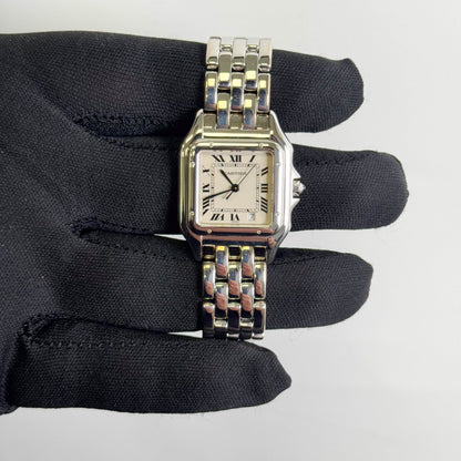 Cartier Panthere White Gold 27mm x 36mm Ivory Roman Dial Watch Ref# 3839