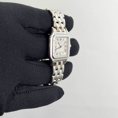 Cartier Panthere White Gold 27mm x 36mm Ivory Roman Dial Watch Ref# 3839