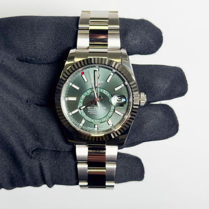 Rolex Sky-Dweller 42mm Green Dial Watch Ref # 336934 - Happy Jewelers Fine Jewelry Lifetime Warranty