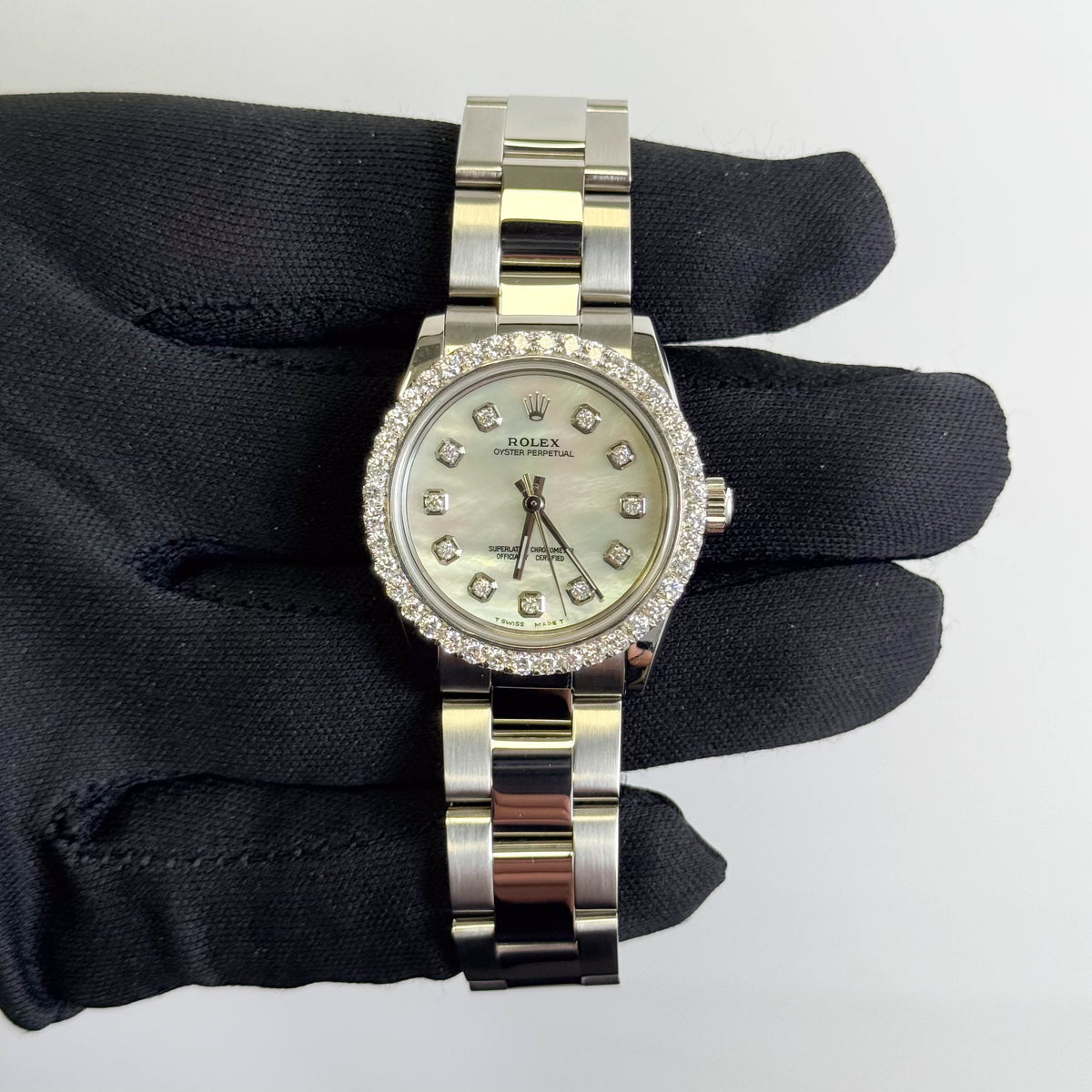 Rolex Oyster Perpetual 31mm Custom MOP Dial Watch Ref# 77080