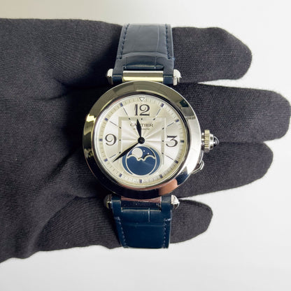 Cartier Pasha Moon Phase 41mm Silver Dial Watch Ref# WSPA0030