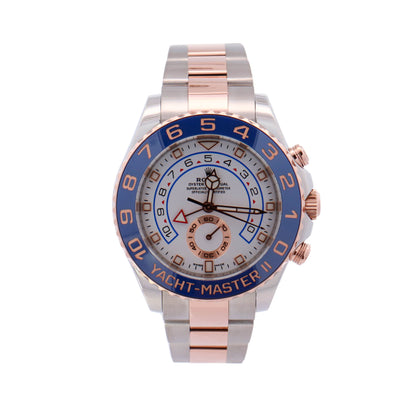 Rolex Yacht-Master II Two-Tone Stainless Steel & Rose Gold 44mm White Reference# 116681 - Happy Jewelers Fine Jewelry Lifetime Warranty