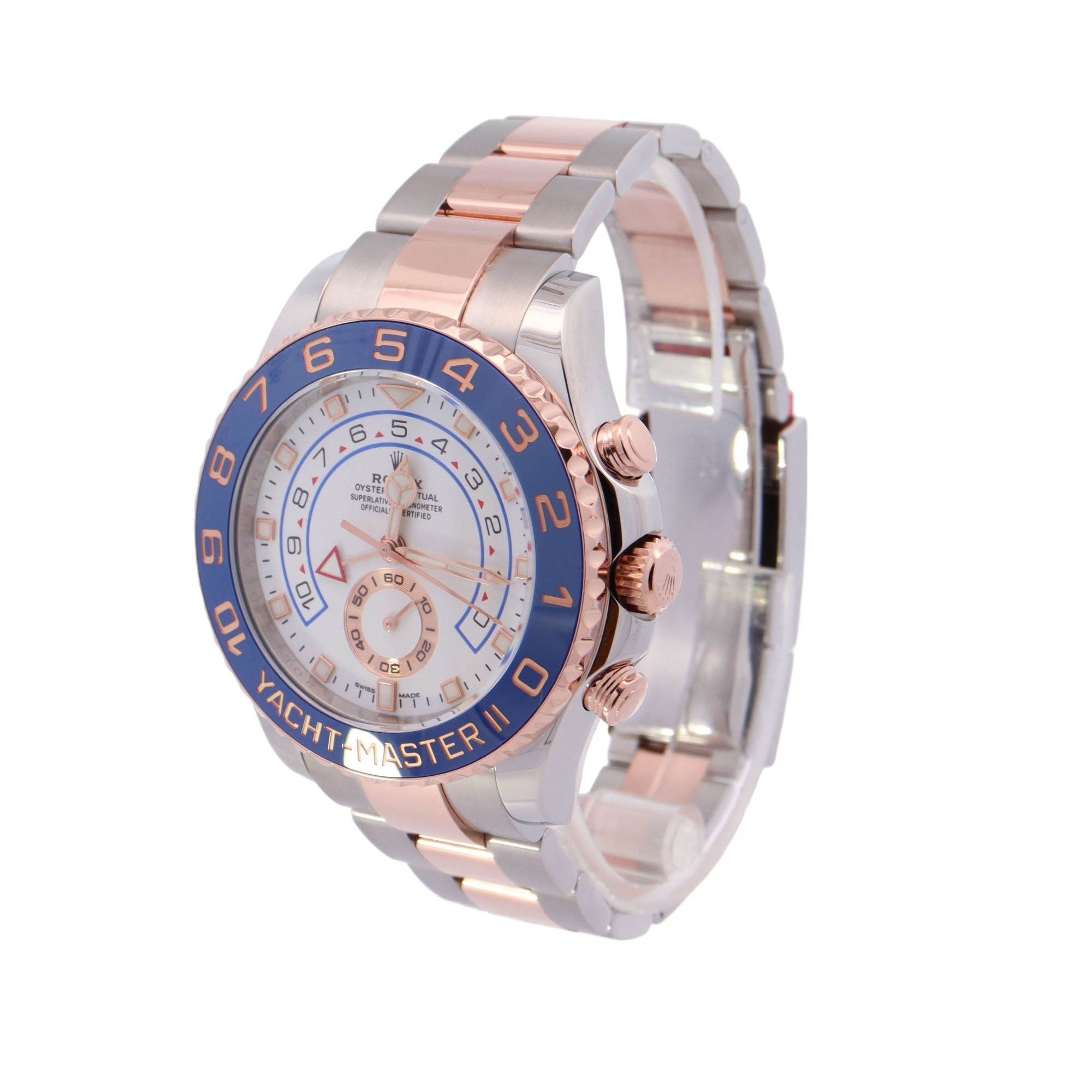 Rolex Yacht-Master II Two-Tone Stainless Steel & Rose Gold 44mm White Reference# 116681 - Happy Jewelers Fine Jewelry Lifetime Warranty