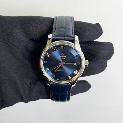 Omega De Ville Hour Vision 41mm Blue Roman Dial Watch Ref# 433.13.41.21.03.001