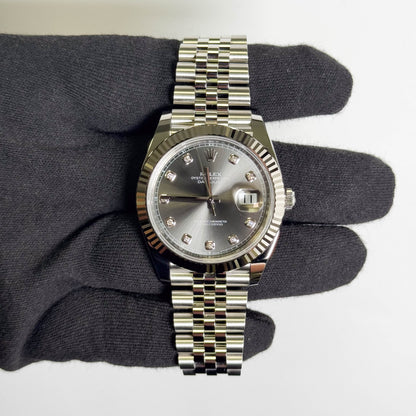 Rolex Datejust 41mm Rhodium Dial Watch Ref# 126334