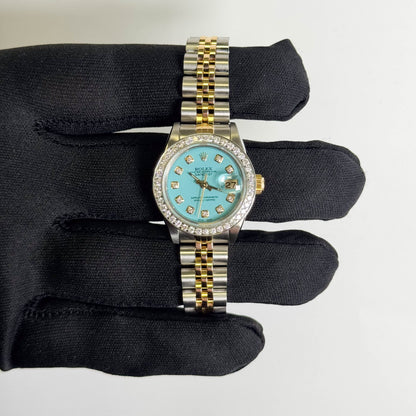 Rolex Datejust 26mm Turquoise Dial Watch Ref# 69173 - Happy Jewelers Fine Jewelry Lifetime Warranty