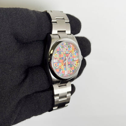 Rolex Oyster Perpetual 36mm 100th Anniversary Multicolored Jubilee Motif Dial Watch Ref# 126000
