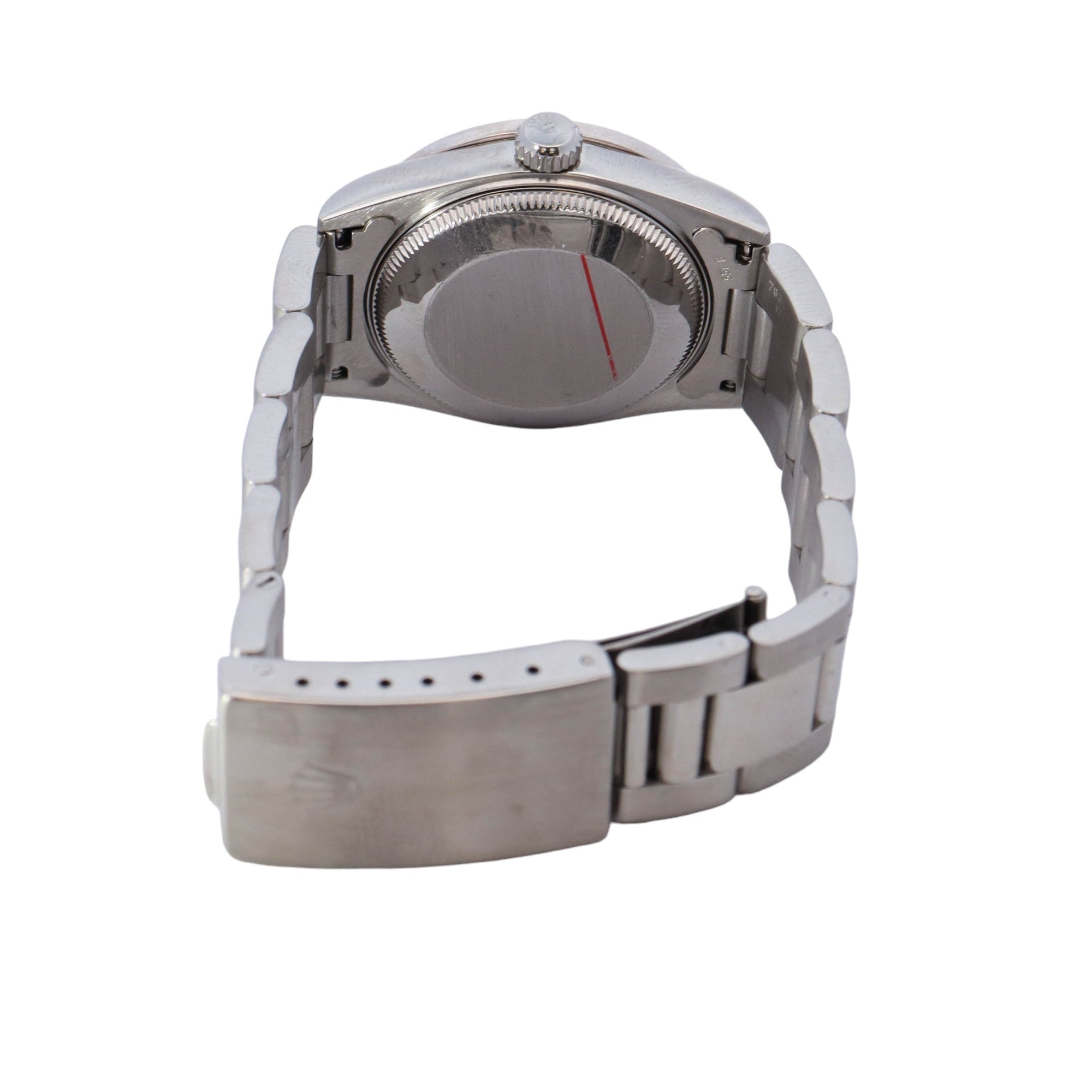 Rolex Oyster Perpetual Stainless Steel 31mm MOP Diamond Dot Dial Watch Reference #: 67480 - Happy Jewelers Fine Jewelry Lifetime Warranty