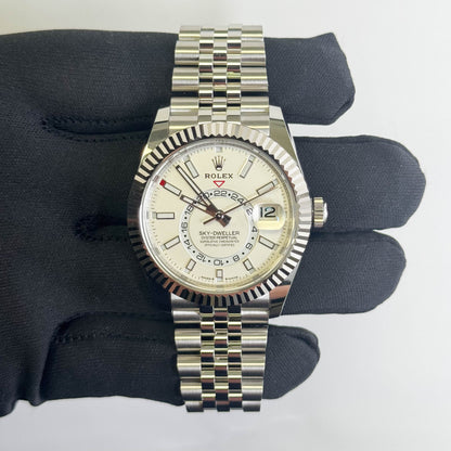 Rolex Sky-Dweller 42mm White Dial Watch Ref# 336934 - Happy Jewelers Fine Jewelry Lifetime Warranty