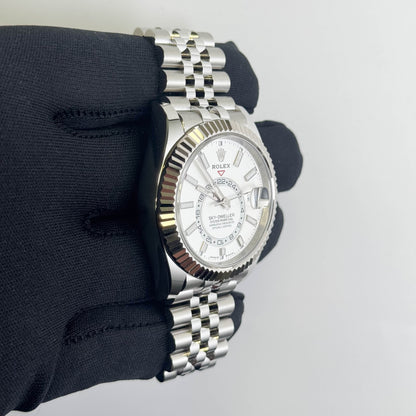 Rolex Sky-Dweller 42mm White Dial Watch Ref# 336934 - Happy Jewelers Fine Jewelry Lifetime Warranty