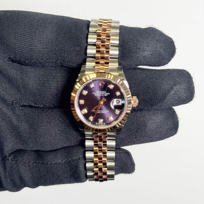 Rolex Datejust 28mm Purple Dial Watch Ref# 279171 - Happy Jewelers Fine Jewelry Lifetime Warranty