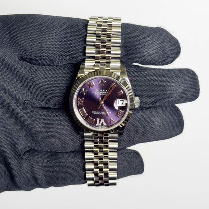 Rolex Datejust 31mm Purple Dial Watch Ref# 278274 - Happy Jewelers Fine Jewelry Lifetime Warranty