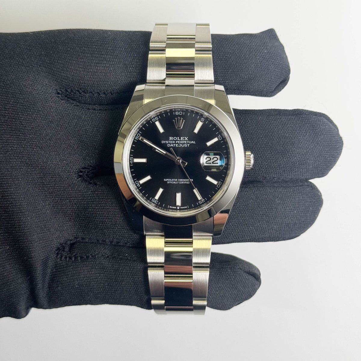 Rolex Datejust 41mm Black Dial Watch Ref# 126300 - Happy Jewelers Fine Jewelry Lifetime Warranty
