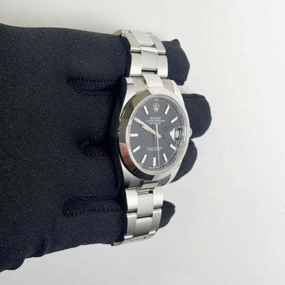 Rolex Datejust 41mm Black Dial Watch Ref# 126300 - Happy Jewelers Fine Jewelry Lifetime Warranty