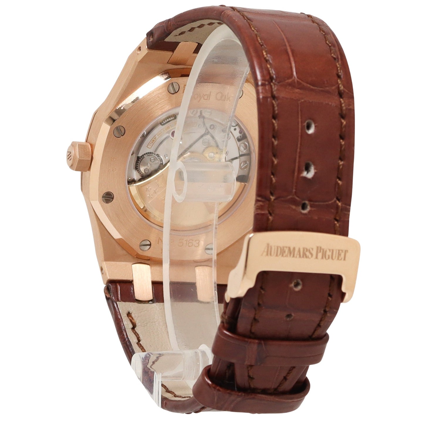 Audemars Piguet Men's Royal Oak Rose Gold 39mm White Grande Tapisserie Dial Watch Reference# 15300OR.OO.D088CR.02 - Happy Jewelers Fine Jewelry Lifetime Warranty