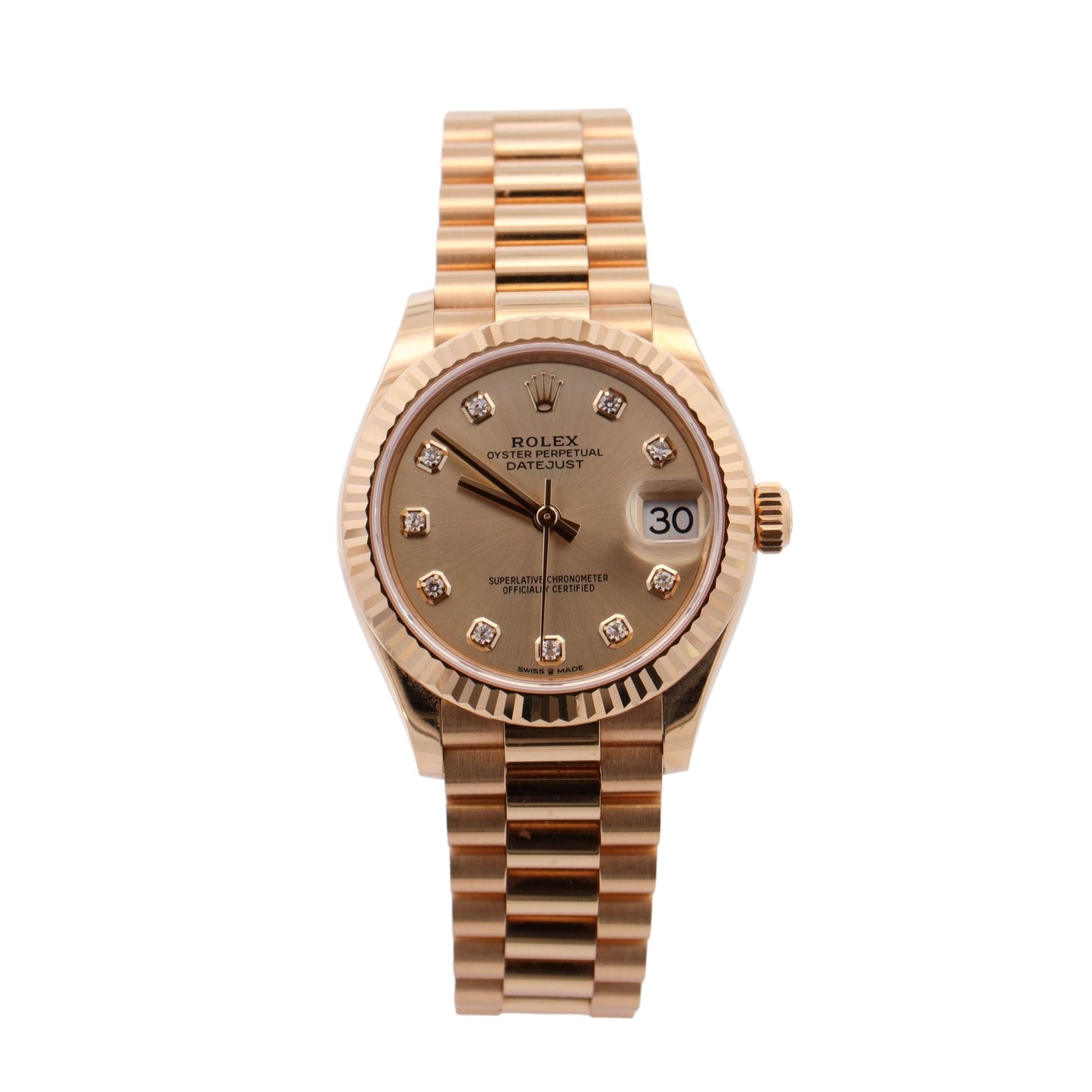 Rolex Datejust Yellow Gold 31mm Champagne Diamond Dot Dial Watch Reference# 278278 - Happy Jewelers Fine Jewelry Lifetime Warranty