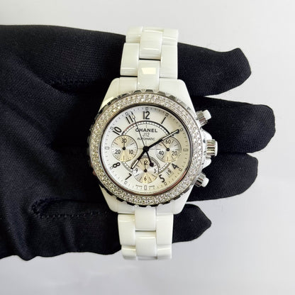 Chanel J12 41mm White Dial Watch Ref# H1008