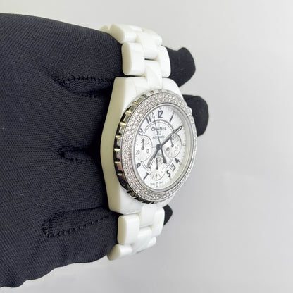 Chanel J12 41mm White Dial Watch Ref# H1008