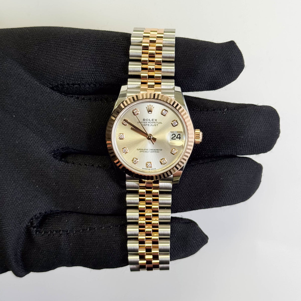 Rolex Datejust 31mm Silver Diamond Dial Watch Ref# 278271