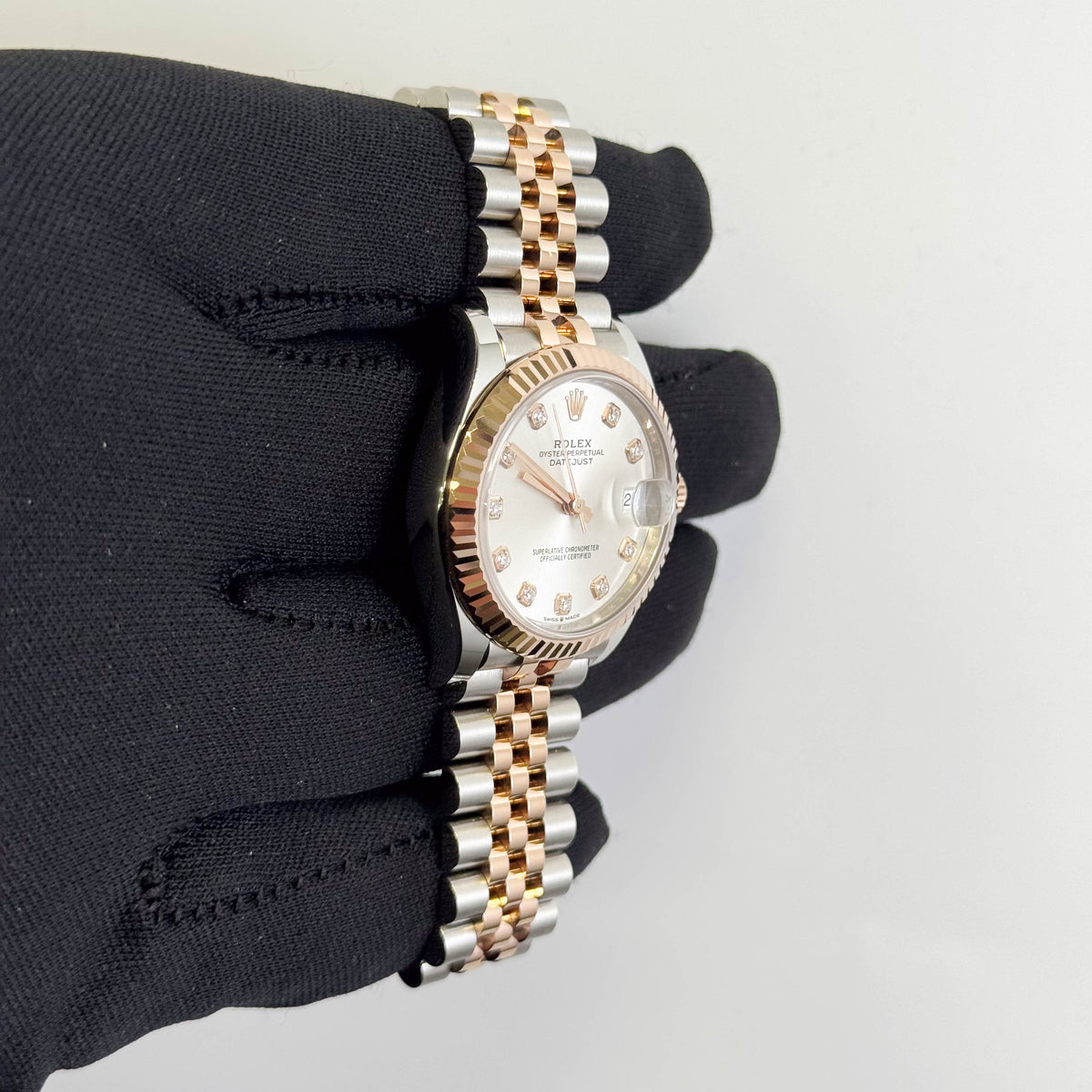 Rolex Datejust 31mm Silver Diamond Dial Watch Ref# 278271