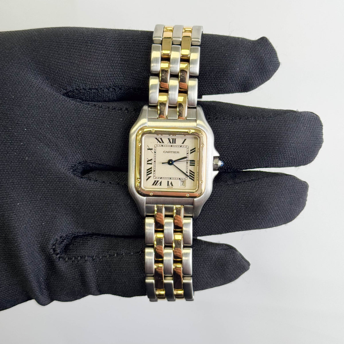 Cartier Panthere 27mm x 36mm Ivory Roman Dial Watch Ref# W25028B6