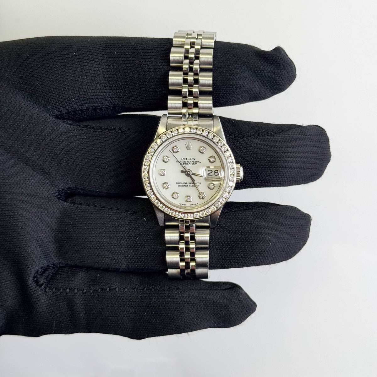 Rolex Datejust 26mm Custom MOP Diamond Dial Watch Ref# 69174