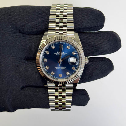 Rolex Datejust 41mm Blue Dial Watch Ref# 126334 - Happy Jewelers Fine Jewelry Lifetime Warranty