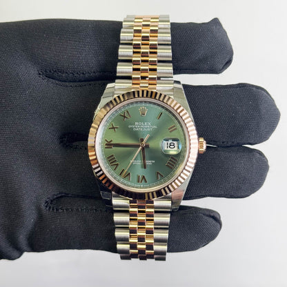 Rolex Datejust 41mm Olive Dial Watch Ref# 126331 - Happy Jewelers Fine Jewelry Lifetime Warranty