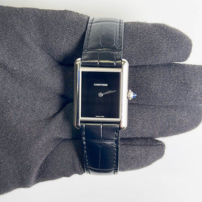 Cartier Tank 25.5mm Black Dial Watch Ref# WSTA0072