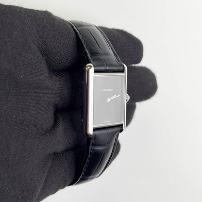 Cartier Tank 25.5mm Black Dial Watch Ref# WSTA0072