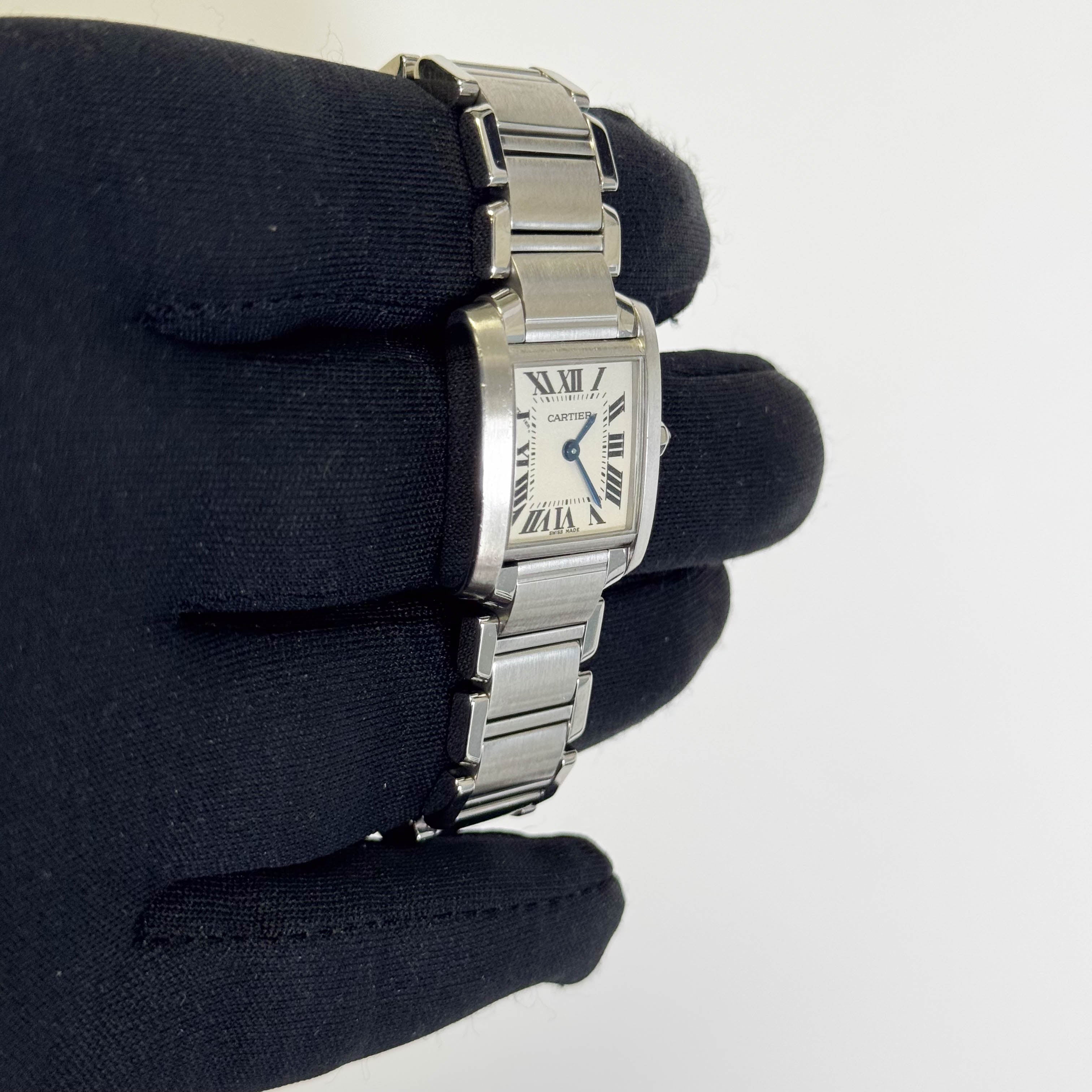 Cartier Tank Stainless Steel 20mm Ivory Dial Watch Ref# W51008Q3 - Happy Jewelers Fine Jewelry Lifetime Warranty