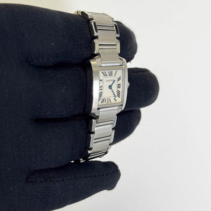 Cartier Tank Stainless Steel 20mm Ivory Dial Watch Ref# W51008Q3 - Happy Jewelers Fine Jewelry Lifetime Warranty