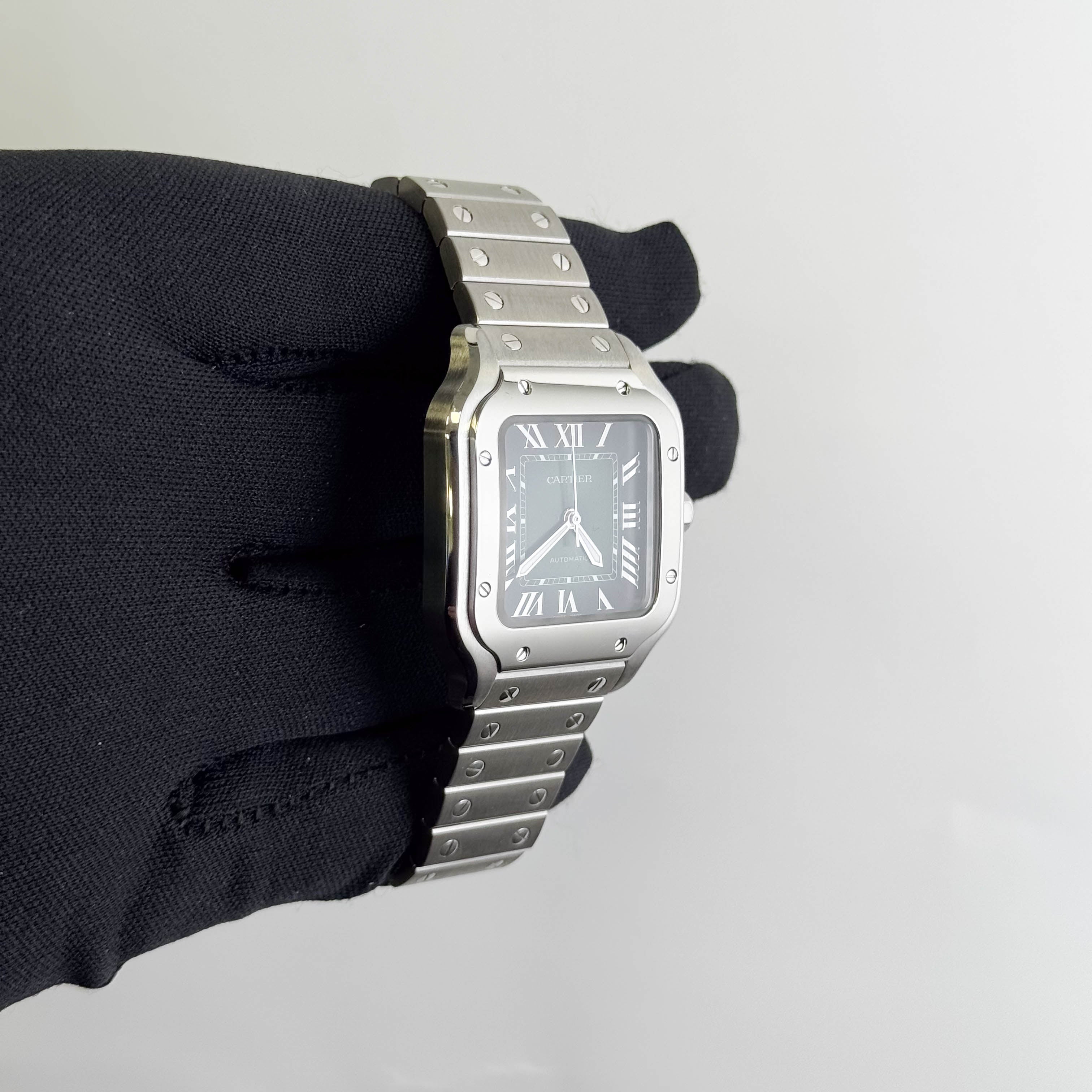 Cartier Santos De Cartier 35x42mm Green Dial Watch Ref# WSSA0061