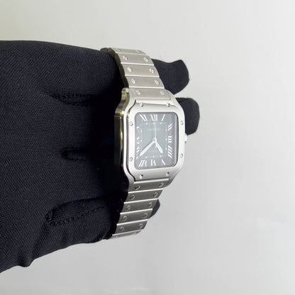 Cartier Santos De Cartier 35x42mm Green Dial Watch Ref# WSSA0061