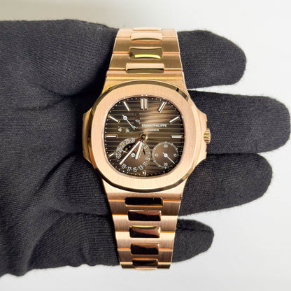 Patek Philippe Nautilus 40mm Brown Stick Dial Watch Ref#  5712/1R-001