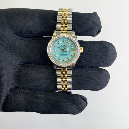 Rolex Datejust 26mm Turquoise Dial Watch Ref# 69173 - Happy Jewelers Fine Jewelry Lifetime Warranty