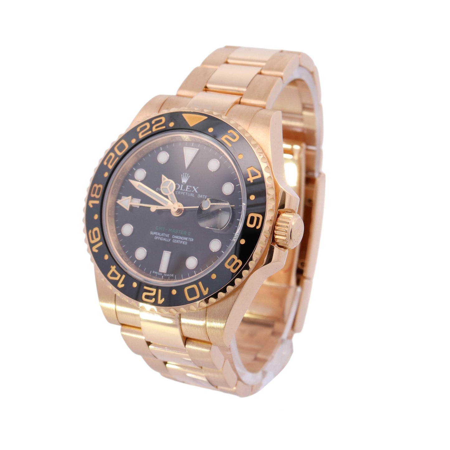 Rolex GMT Master II Yellow Gold 40mm Black Dot Dial Watch Reference# 116718 - Happy Jewelers Fine Jewelry Lifetime Warranty