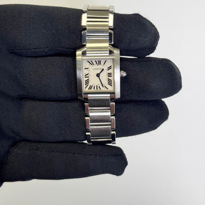 Cartier Tank Stainless Steel 20mm Ivory Dial Watch Ref# W51008Q3 - Happy Jewelers Fine Jewelry Lifetime Warranty