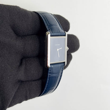 Cartier Tank Must 25.5mm Blue Dial Watch Ref# WSTA0055