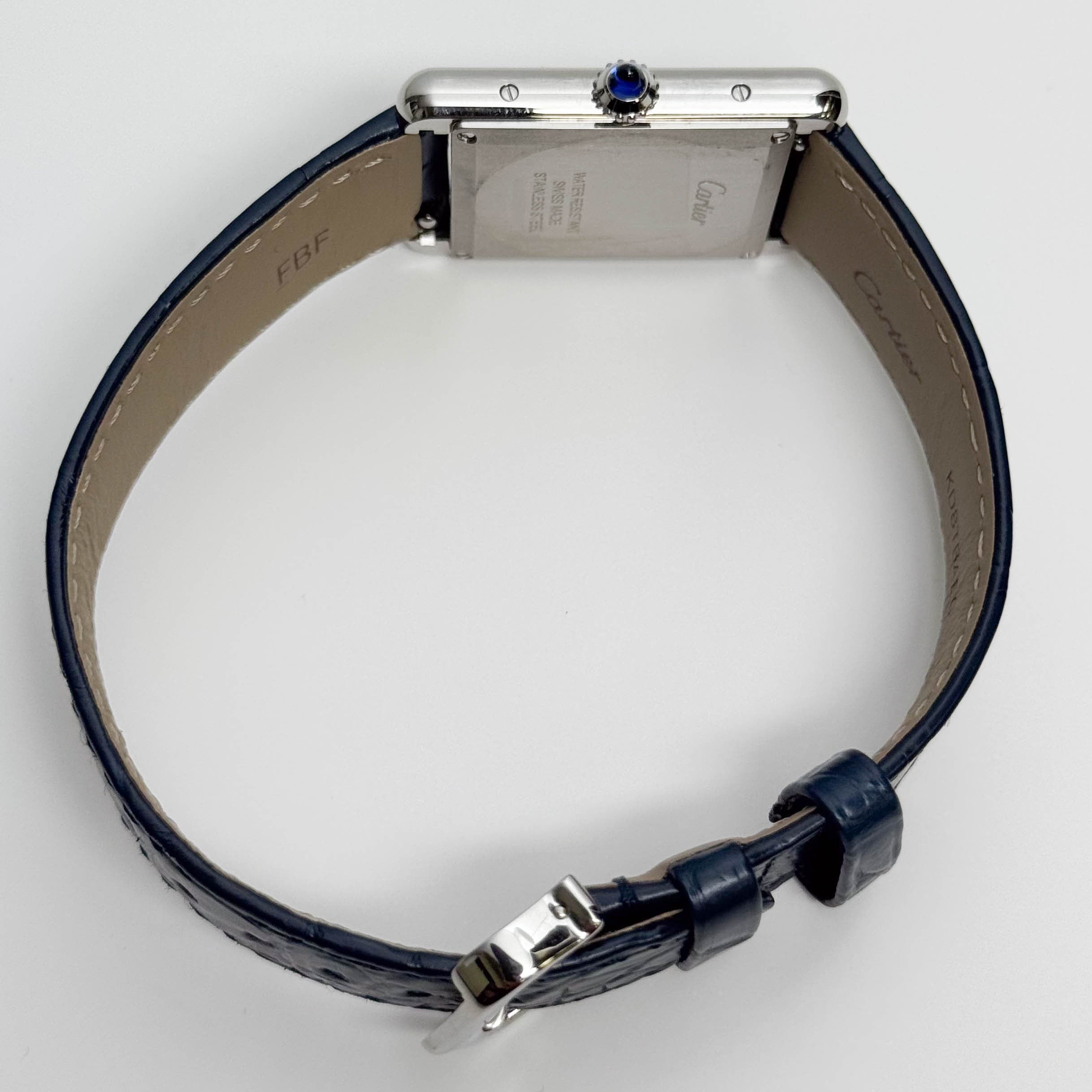 Cartier Tank Must 25.5mm Blue Dial Watch Ref# WSTA0055
