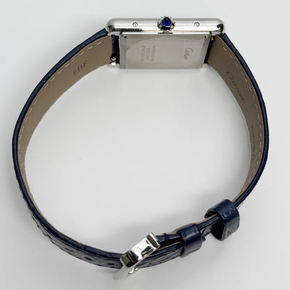 Cartier Tank Must 25.5mm Blue Dial Watch Ref# WSTA0055