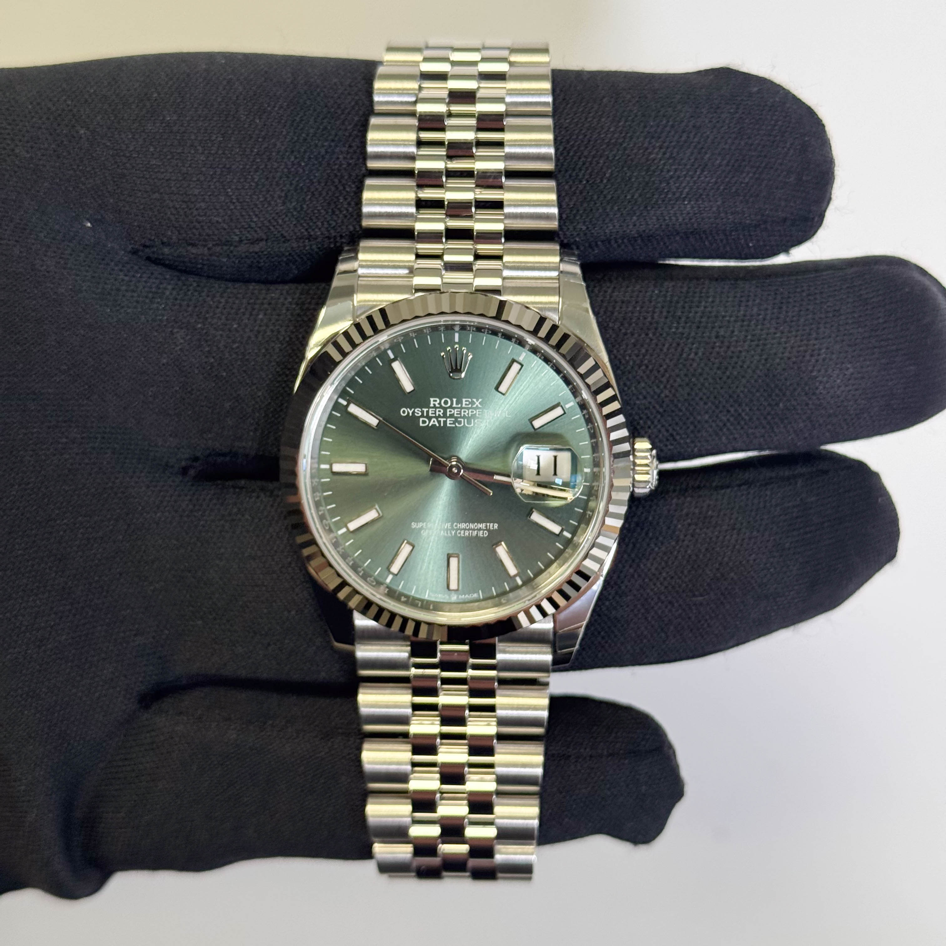 Rolex Datejust 36mm Mint Green Dial Watch Ref# 126234 - Happy Jewelers Fine Jewelry Lifetime Warranty