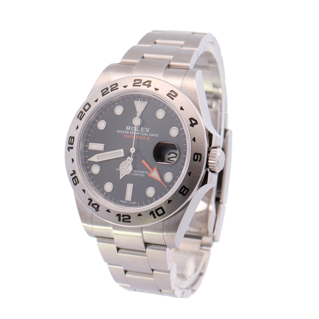 Rolex Explorer II Stainless Steel 42mm Black Dot Dial Watch Reference #: 216570 - Happy Jewelers Fine Jewelry Lifetime Warranty
