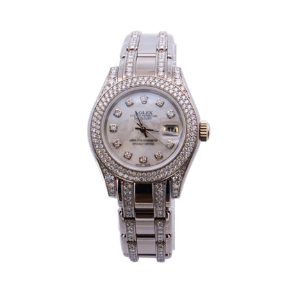 Rolex Pearlmaster White Gold 29mm White MOP Diamond Dial Watch Reference# 69359 - Happy Jewelers Fine Jewelry Lifetime Warranty