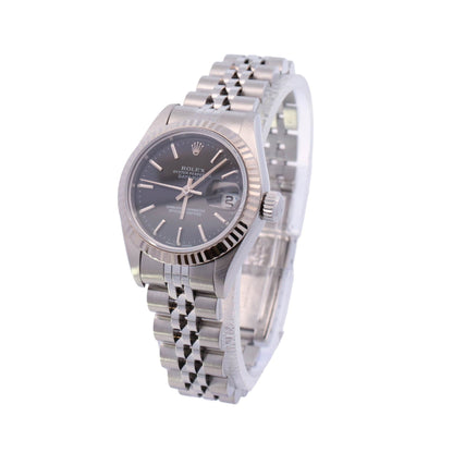 Rolex Datejust Stainless Steel 26mm Black Stick Dial Watch Reference# 179174 - Happy Jewelers Fine Jewelry Lifetime Warranty