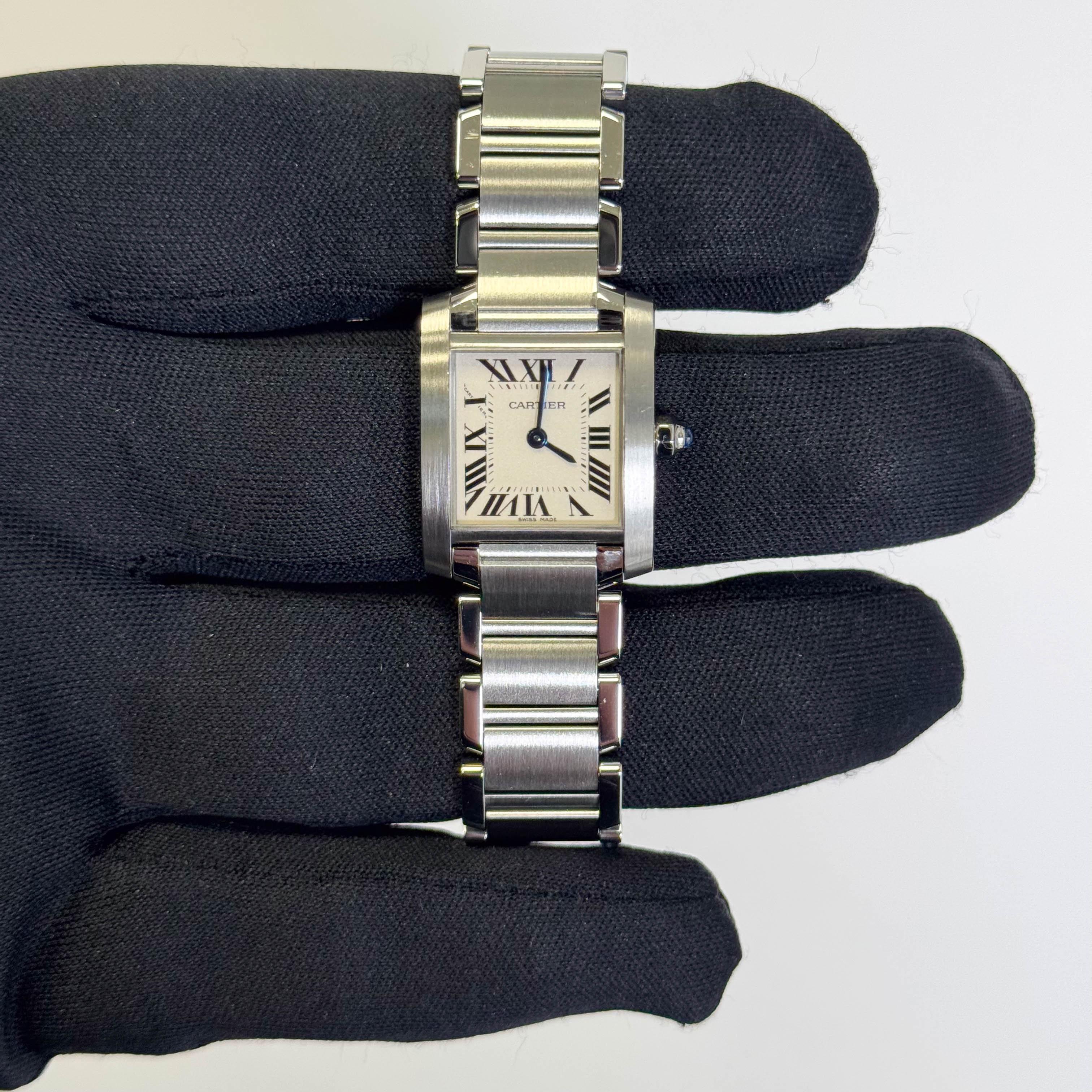Cartier Tank Stainless Steel 20mm Ivory Dial Watch Ref# W51008Q3 - Happy Jewelers Fine Jewelry Lifetime Warranty